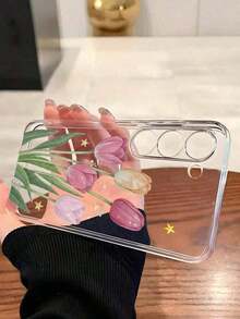 1 Piece Soft Phone Case With Minimalist Tulip And Star Pattern, Compatible With Huawei Honor, , Galaxy A04e/12/A13/A14/A34/A50/A52/A53/A54/S21/S22/S23/S24/S25/S25Ultra/S25FE/S26/S26 PLUS/S26 ULTRA/S26 EDGE, 6A/7A/8A, 12T/13T/15T/15T Pro - 款式 1(1 件) - 查看 4