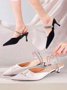 2 buah Tali Hak Tinggi Berhiaskan Berlian Imitasi, Tali Sepatu Anti Selip yang Dapat Dilepas, Tali Pengikat Sandal Ujung Lancip, Cocok untuk Berbagai Jenis Sepatu, Tidak Perlu Pengeboran, Aksesori Sepatu Wanita - MultiWarna - View 7