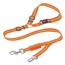 Adjustable Thick Striped Nylon Large Dog Car Safety Harness - Suitable For Car Travel - Multicolor - View 14