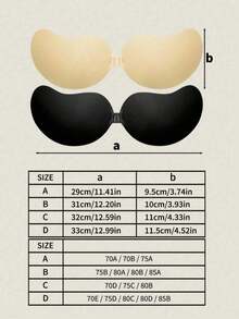 2/1 Pair Strapless Invisible Self-Adhesive Low-Cut Lift Bra Backless Sticky Bra - Multicolor - View 3