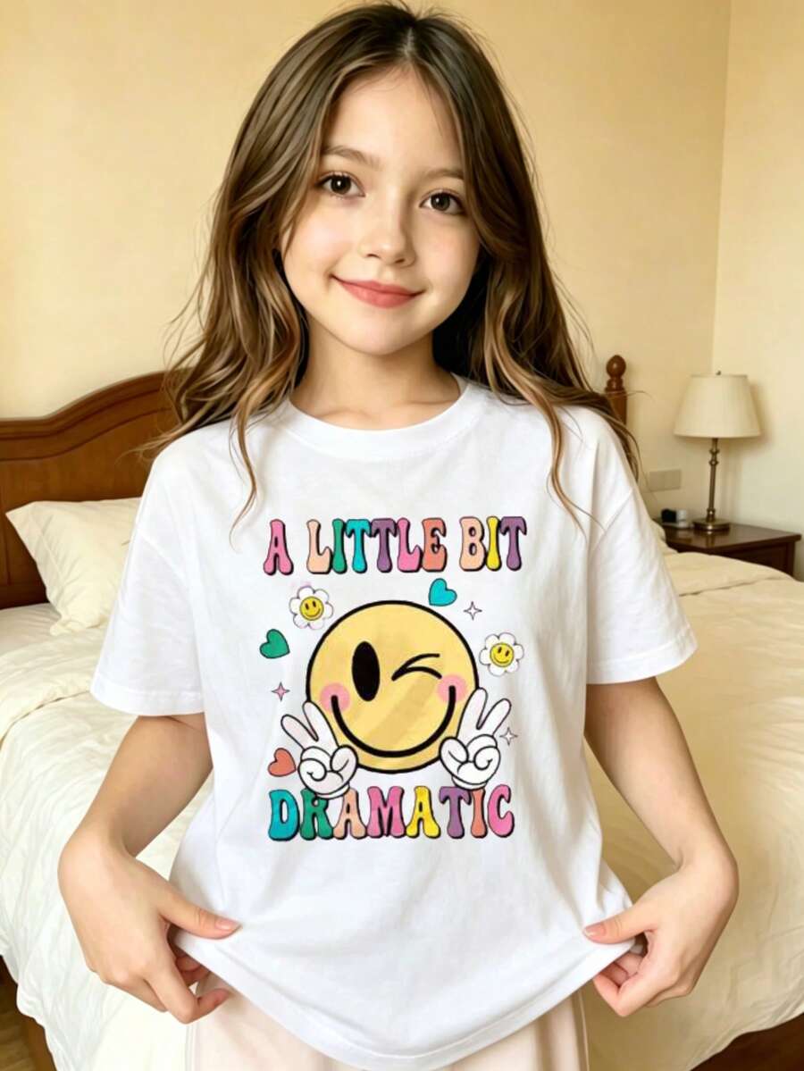 A Dramatic Printed T-Shirt For Kids - White - View 1