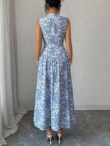 Women Midi Dresses - 藍白 - 查看 2