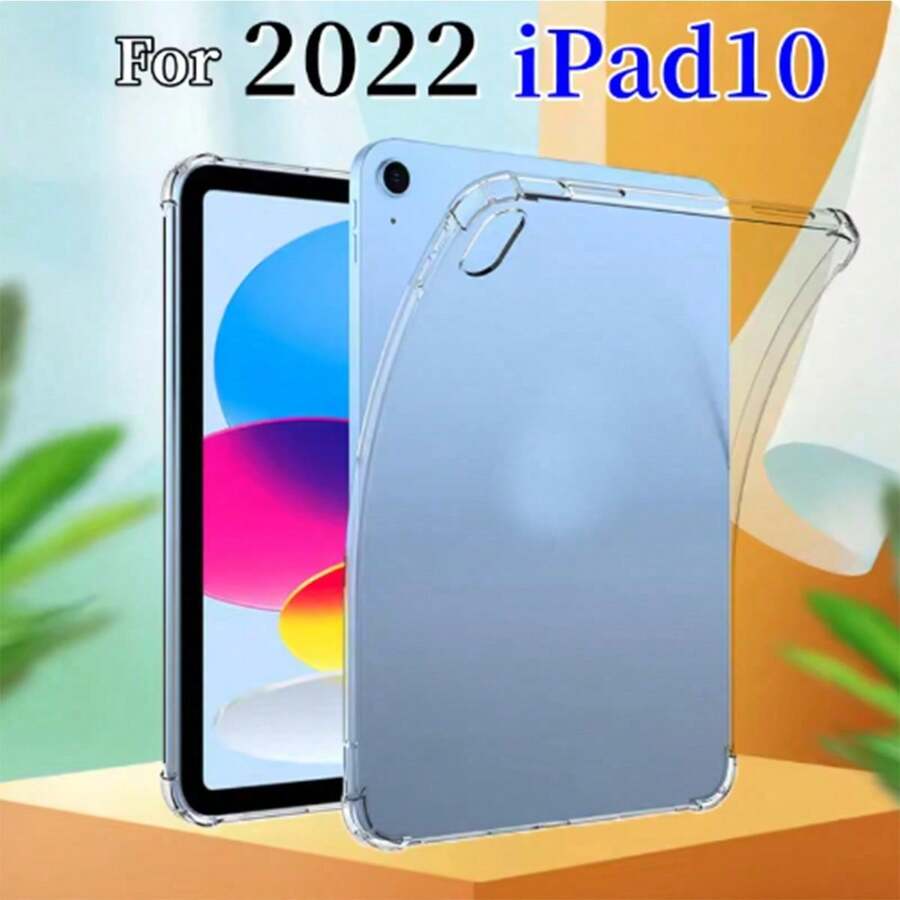 1 pieza Funda protectora transparente de TPU/Protección de borde completo/Airbag antideslizante/Alta definición y alta transparencia/Funda suave de silicona/Carcasa transparente compatible con iPad (Air4/5/6)/(7/8/9/10th Gen)/ 11 1A16(2025) - transparente - Ver 1