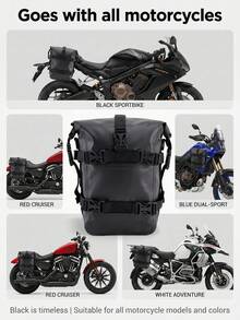 Tas Spatbor Motor Tahan Air, Kapasitas Besar, Tali Bahu yang Dapat Diatur, Bahan PVC Tahan Lama, Cocok untuk Penyimpanan Peralatan Motor Jalan Raya dan Off-Road, Pilihan Ideal untuk Motor, Tas Gantung Motor Tahan Air - A - View 9