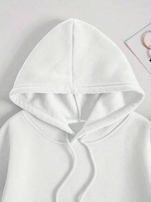 Disney Fashionable Hooded Sweatshirts For Men And Women In Winter, Women'S Standard Size Pullover Hoodies, Casual Long-Sleeve Kangaroo Pocket Style For Autumn And Winter, Featuring A Beautiful Mickey Mouse Cartoon Print - White - View 3