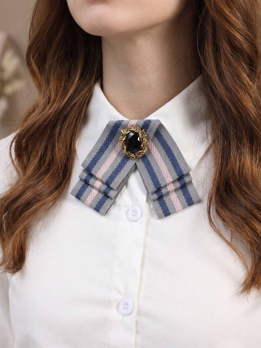 1 chiếc vòng cổ choker nữ thời trang, thanh lịch hình lá đính đá giả, thích hợp cho tiệc tùng, dạ hội và đeo hàng ngày. - Nhiều màu - Xem 1