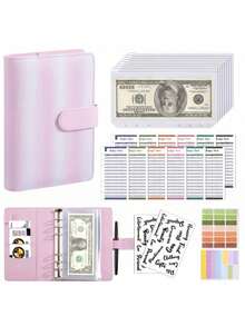 A6 Binder, Compatible With Cash Envelope System & Budget Management - Self-Sealing Financial Savings Notebook With Cash Storage Pages, Money-Saving Tool For Budgeting, Envelope System, Office Use - Multicolor - View 35