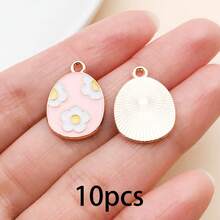 10/20Pcs Easter Enamel Charms Bulk, Colorful Bunny & Egg Pendants For Jewelry Making, DIY Bracelet Necklace Keychain Supplies - Multicolor - View 19