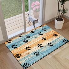 2D Paw Print Cat Pattern, Bedroom Door Mat, Daily Decorative Floor Mat Home Porch Decor, Suitable For Entrance, Porch, Indoor - Soft, Durable, Machine Washable Floor Covering, Suitable For Living Room, Bathroom, Bedroom, Game Room, Laundry Room, Dorm Decor - Multicolor - View 5