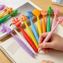 1 pieza/2 piezas Borradores de silicona con diseños de vida marina, sin manchas, borradores de dibujos animados para estudiantes, regalos creativos pequeños, útiles escolares - Multicolor - Ver 1