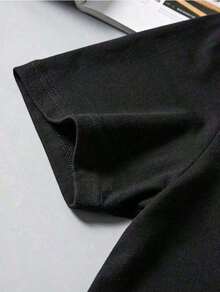 Camiseta con Estampado Gráfico Divertido de Calvo - Manga Corta, Cuello Redondo, para Fiestas, Deportes y Uso Casual - Ideal para Cumpleaños, Amigos y Ocasiones Especiales - Negro - Ver 4