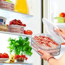 Caja de almacenamiento de carne cocida para refrigerador, caja de almacenamiento apilable de tocino & carne de almuerzo, adecuada para embutidos, queso, carne de almuerzo, salami, caja de almacenamiento de preparación de comidas, caja de almacenamiento de refrigerador | Caja de almacenamiento de moda | Almacenamiento vertical - Blanco - Ver 5