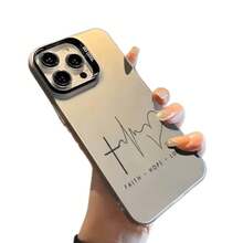Fanahat  Case: ECG And Heart Pattern Design For IPhone 17 Pro Max 16 15 14 13, Gradient Mirror, Shockproof Protective Case, Slim And Modern Style, Western Style Accessory - 1 - View 5