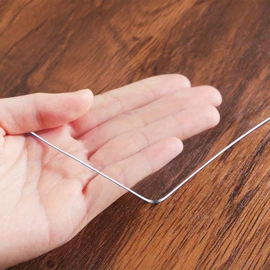 1.0mm PVC Clear Table Protector - Multisize Thick Transparent Plastic Desk Cover, Rectangular Night Stand, Office & Computer Desk, Sofa Child Table, Small Desk Protector - Transparent - View 1