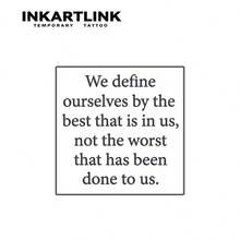 INKARTLINK 2 pezzi Tatuaggi temporanei con citazioni ispiratrici in inglese, tatuaggi per il corpo impermeabili che durano 1-2 settimane, tatuaggi al succo di frutta adatti per uomini e donne, indispensabili per persone e decorazioni per feste - nero - Visualizzare 3