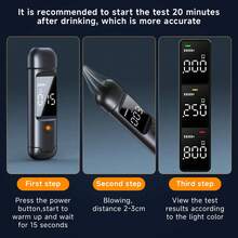 Portable Digital Alcohol Tester, High-Capacity And Compact Breathalyzer, Essential For Gatherings And Business Trips - Black - View 5