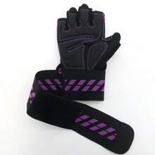 1 Paar professionelle Fingerlose Sporthandschuhe für Herren/Damen, Outdoor Fitness Handschuhe mit Handgelenkband, atmungsaktive gepolsterte Handfläche, geeignet für Frühling/Herbst, Radfahren/Yoga/Hanteln/Bankdrücken - Verschiedenfarbig - Übersicht 5