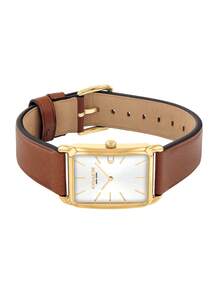 Coach Reloj de cuarzo para mujer ELLIOT con elegante esfera cuadrada, resistente al agua, movimiento de cuarzo, de inspiración vintage con precisión moderna. - Marrón - Ver 5