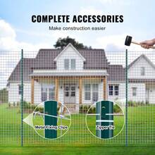 7 Feet Fence Post, 10 Pack U-Channel Heavy Duty Metal Fence Posts, Sturdy Steel Fence Stakes For Garden Yard, Lawn, Farms And Outdoor Wire Fencing, Green - 7 Feet - View 5