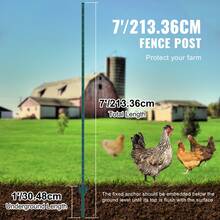 7 Feet Fence Post, 10 Pack U-Channel Heavy Duty Metal Fence Posts, Sturdy Steel Fence Stakes For Garden Yard, Lawn, Farms And Outdoor Wire Fencing, Green - 7 Feet - View 3