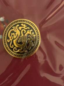 Broche con diseño de dragón auspicioso dorado, nuevo alfiler de solapa de moda con decoración tallada artesanalmente para hombres y mujeres - Multicolor - Ver 6