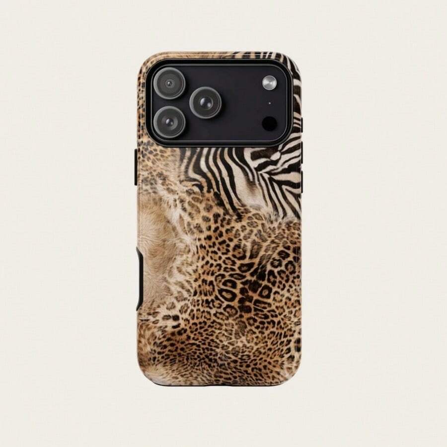 1 Stylish Phone Case, Does Not Include Lanyard Or Stand. Durable Phone Case With Brown Leopard Print. - Multicolor 4 - View 1
