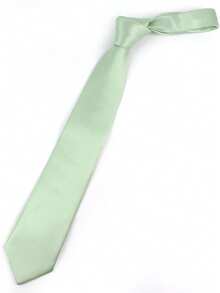 ZONFAZ 1pc 8cm Men's Solid Color Blue Classic Casual Necktie - Mint Green - View 4
