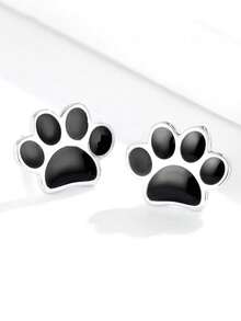 Cute Cat/Dog Paw Print Earrings, Perfect Accessory For Pet Lovers And Girls - Red - View 10