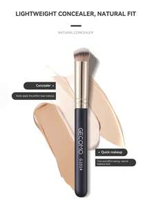 1pc Seamless Base Makeup Brush, Ultra Soft High-Density Bristles, Angled Curved Brush Head, Fast Application For Even And Smooth Coverage, Non-Absorbent, Non-Irritating, Multi-Functional Localized Makeup Brush For Daily Base Makeup And Exquisite Look - Multicolor - View 2