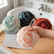 1pc Rose Bath Ball, Super Soft Large Size, Premium Bath Spray Ball, Bathroom Accessory - Multicolor - View 1