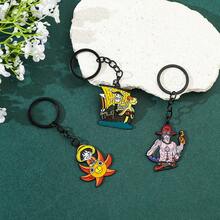 1pc Anime One Piece Keychains, Monkey D. Luffy, Portgas D. Ace & Thousand Sunny Pirate Ship Metal Enamel Key Holder, Car Key & Backpack Accessories For Anime Lovers - Multicolor - View 7