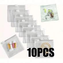 5/10/30pcs Sacs de rangement en plastique transparent pour bijoux, matériau ABS, imperméable et réutilisable, conception à fermeture éclair/auto-scellante, anti-poussière et anti-oxydation. Convient pour le rangement quotidien des bijoux, le reconditionnement des médicaments, l'organisation des petits articles, les voyages, la rentrée scolaire, la vie à la maison, le dortoir, la salle de sport et le rangement portable. Cadeau de la fête des pères/Décoration du 4 juillet/Gadget de cuisine/Essentiel de vacances/Fournitures d'extérieur/Essentiel de croisière/Essentiel de maison/Organisation de bureau. - Multicolore - Voir 15