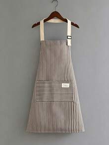 Colorful Striped Apron, Striped Halter Neck Apron, Oil-Resistant Kitchen Apron With 2 Pockets, Neutral Adjustable Apron, Minimalist Style Home Apron, Suitable For Chefs, Servers, BBQ, Barbers Adult Pocket Apron, Kitchen Supplies, Machine Washable - Multicolor - View 15