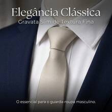 Men's Tie In A Solid Color, Matte Finish, Fine Texture, Ideal For Formal Suits, Weddings, Grooms, A Professional And Sophisticated Look. - 米色 - 查看 1