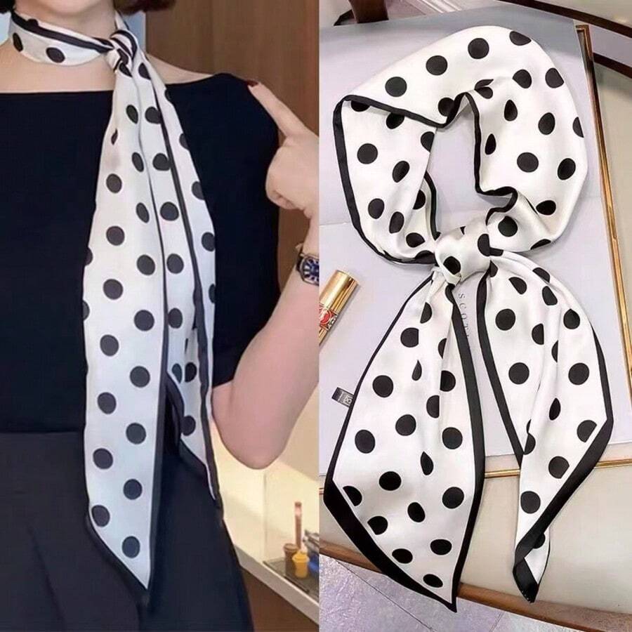 1 chiếc khăn lụa thời trang in hình xe ngựa dành cho nữ, có thể dùng làm dây buộc tóc, phụ kiện đội đầu, một lựa chọn lý tưởng để nâng tầm diện mạo tổng thể của bạn. - Nhiều màu - Xem 1