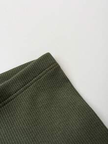 Calça Legging Menino Algodão Tecido Canelado Estilo Confortável - Verde Escuro - Verde Escuro - Visão 2