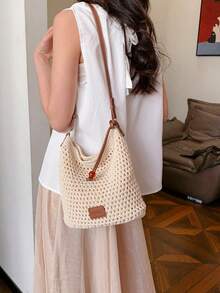 New Back To School Casual Woven Minimalist Style Backpack Sweet Shoulder Bag - Multicolor - View 5