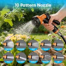 TABU 100ft/130ft Retractable Hose Reel, Wall Mount Garden Water Hose Reel With Auto Rewind, 180° Swivel Bracket & 10 Function Nozzle, Heavy Duty Outdoor Hose Reel - 100 Feet - View 5