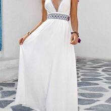 Vestido bordado para vacaciones para mujeres - Azul - Ver 7