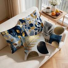 4pcs/Set Geometric Abstract Leaf Pattern Pillow Cover, Single-Sided Printed Cushion Cover, Suitable For Living Room, Bedroom, Home Decor, All Seasons - Multicolor - View 8