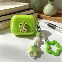 Green Frog Luminous Shell With Green Star Pendant, Protective Case Compatible With Apple Wireless Charging Case, Anti-Scratch And Drop Protection - Multicolor - View 15