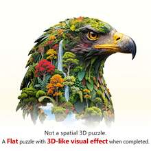 1PC Forest Impression Wooden Asymmetric Puzzle, Animal-Shaped 2D Jigsaw Toy For Kids And Adults. Educational Game, Great Gift For Party, Holiday, Christmas And Birthday. Unique Magical Desktop Decor & Creative Wooden Puzzle Present - Multicolor - View 7