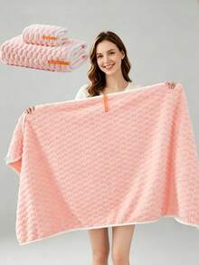 1条35cm*75cm手巾 / 1条70cm*140cm浴巾 / 2件套（35cm*75cm手巾 + 70cm*140cm浴巾）珊瑚绒材质，如云般柔软，吸水性强，不易掉毛，高端SPA、海滩、浴室、健身房、情人节礼物、宿舍、学生、四季皆宜的毛巾套装 - 彩色 - 查看 2