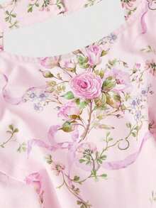 MOD Vestido con estampado floral romántico, espalda abierta y lazo - Multicolor - Ver 8