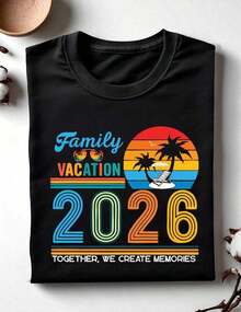 Camiseta para Vacaciones Familiares, Camisetas para Crear Recuerdos en Familia, Camisetas a Juego para Viajes 2026, Conjunto para Viaje a la Playa en Grupo.OC-459 - Negro - Ver 1
