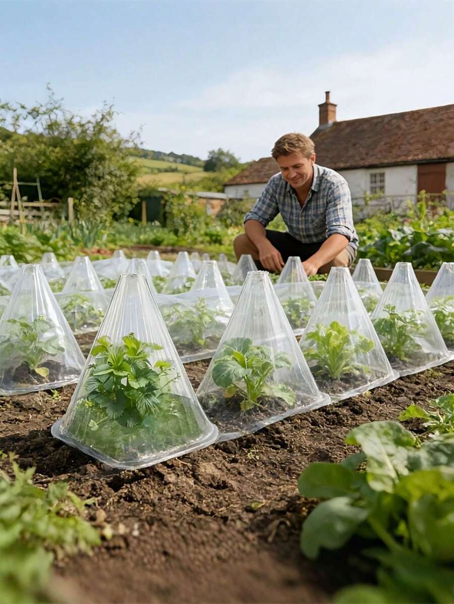 50 Buah Penutup Pelindung Tanaman Besar yang Dapat Digunakan Kembali - Alat Berkebun yang Kokoh, Melindungi Tanaman dari Burung, Embun Beku, Siput, dll., Cocok untuk Perlindungan Tanaman Sepanjang Tahun, Bahan Tahan Lama, Struktur Kokoh, Desain Praktis Minimalis yang Modis, Alat yang Berguna untuk Tukang Kebun dan Penggemar Hortikultura, Penyimpanan dan Pengorganisasian