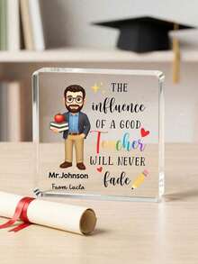 1/3/5Pcs Custom Photo Acrylic Plaque, Personalized Name Text Standee, Teacher's Day & Graduation Gift, Desktop Decor For Home And Classroom - Multicolor - View 9
