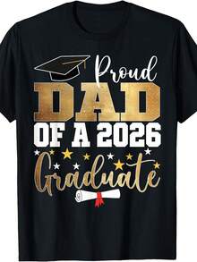 2026 Graduation T-Shirt - Dad's Pride - Black - View 1