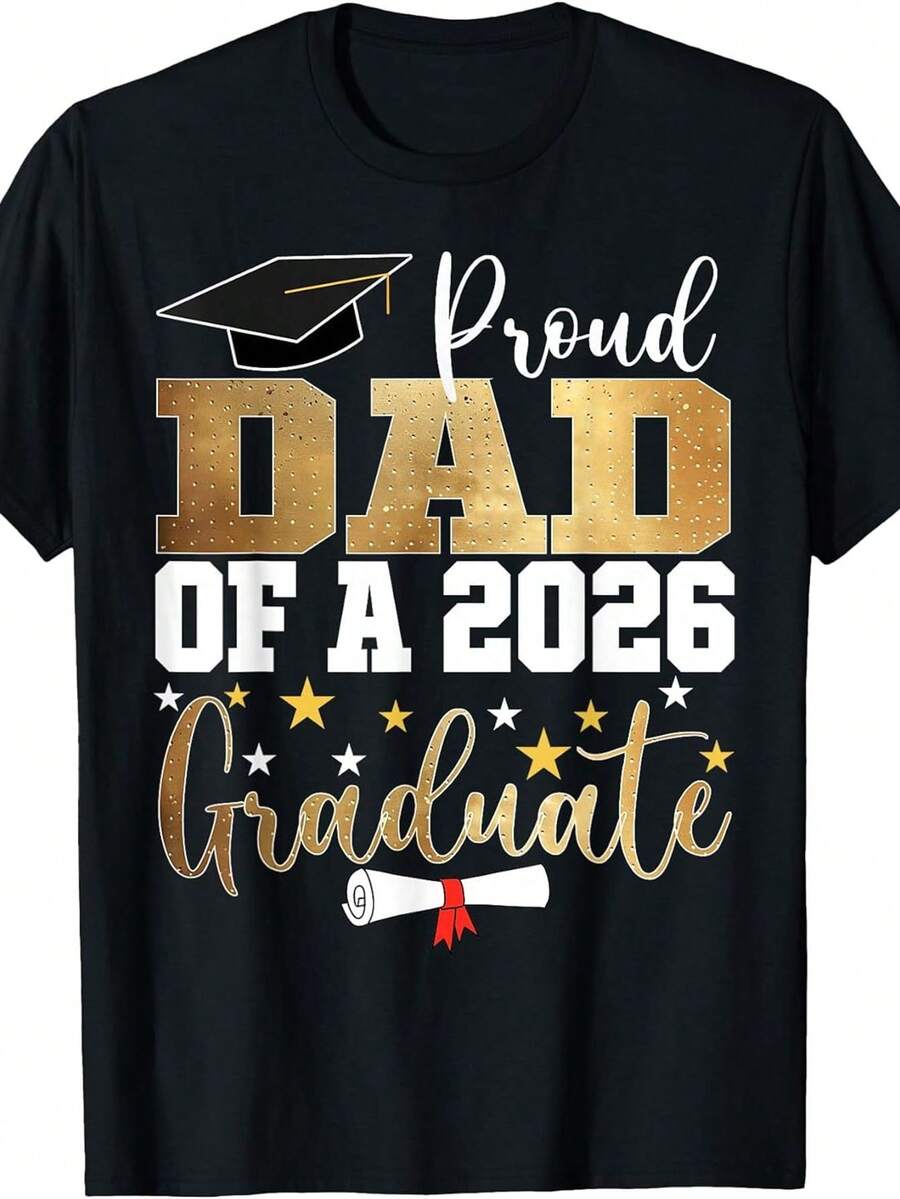 2026 Graduation T-Shirt - Dad's Pride - Black - View 1