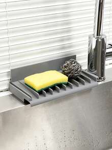 (4/3/2/1pc Set Available) Flexible Spliceable Drainage Mat/Faucet Splash Guard - Specifically Designed For Sinks, Non-Slip, Quick-Drying, Effectively Protects Bathroom And Kitchen Sink Areas. Easy-To-Clean Surface, Fits Single-Hole Faucets, Suitable For Kitchen And Bathroom Vanities. - View 12